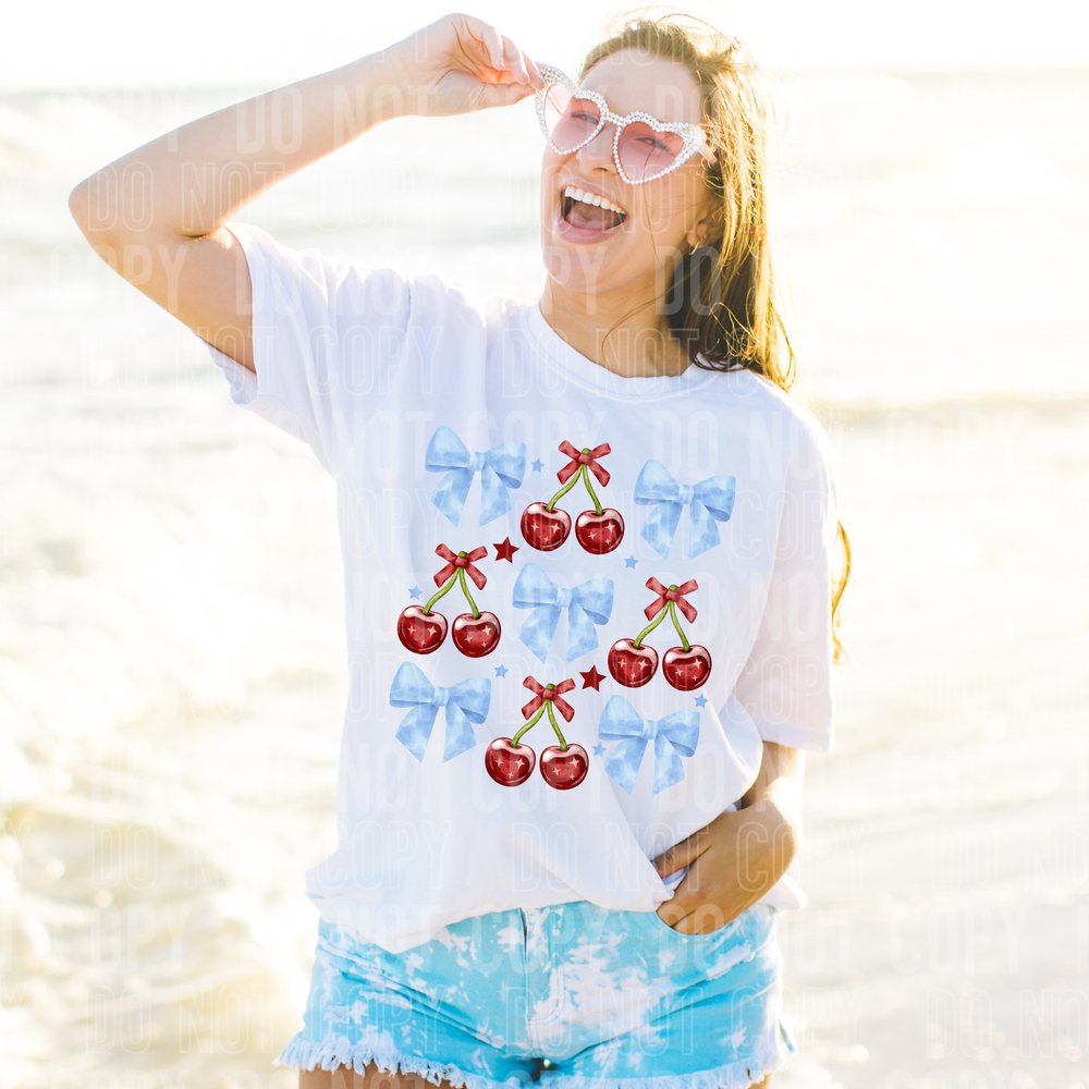 Cherries Bow DTF Transfer