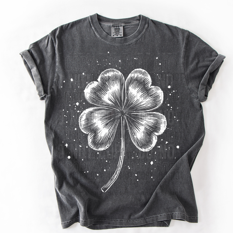 Clover Splatter White DTF Transfer
