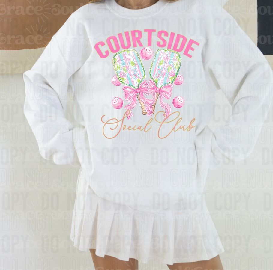 Courtside Social Club Pickleball DTF Transfer