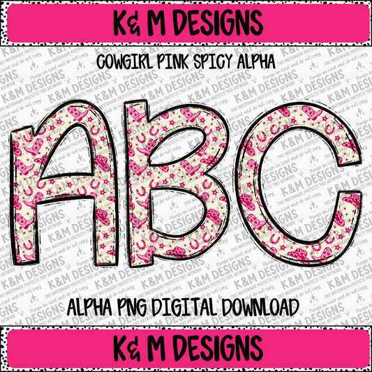 Cowgirl Pink Spicy Alpha PNG Set Digital Download