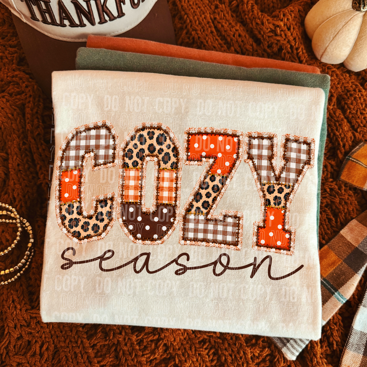Cozy Season Faux Embroidery DTF Transfer