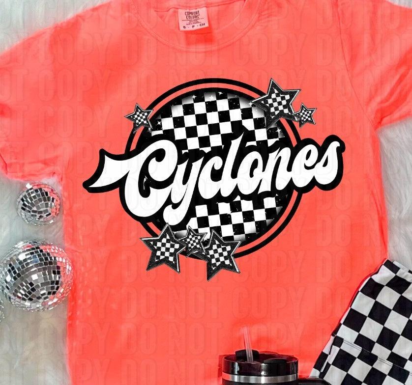 Cyclones Checker Mascot DTF Transfer