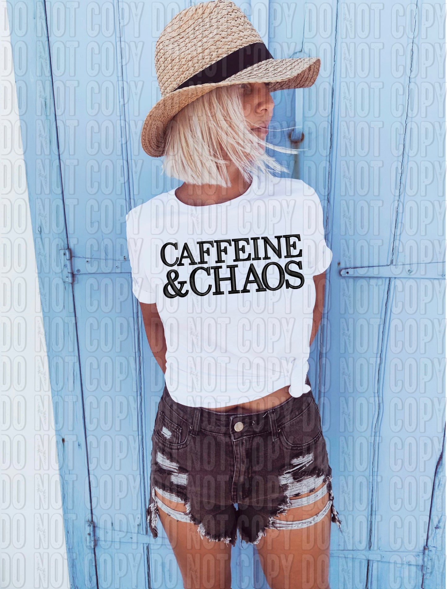Caffeine And Chaos DTF Transfer