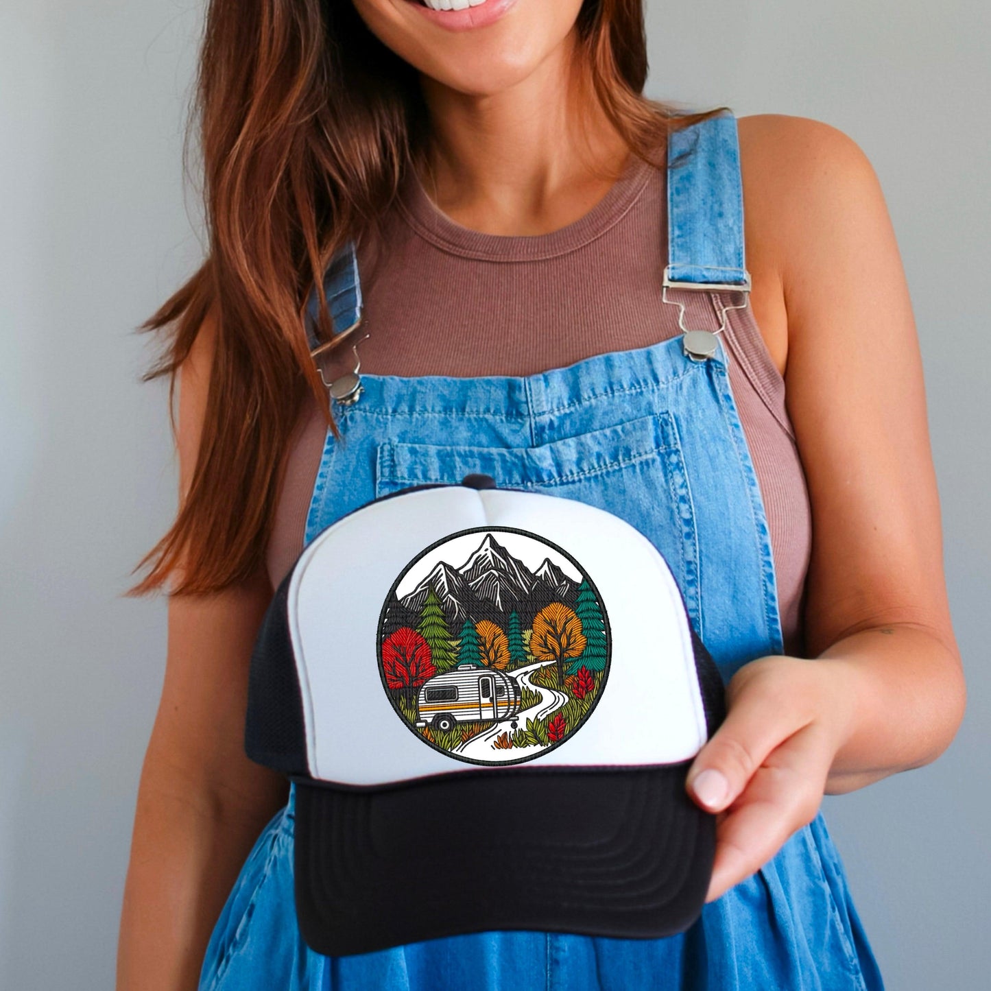 Camping Circle Hat Patch DTF Transfer