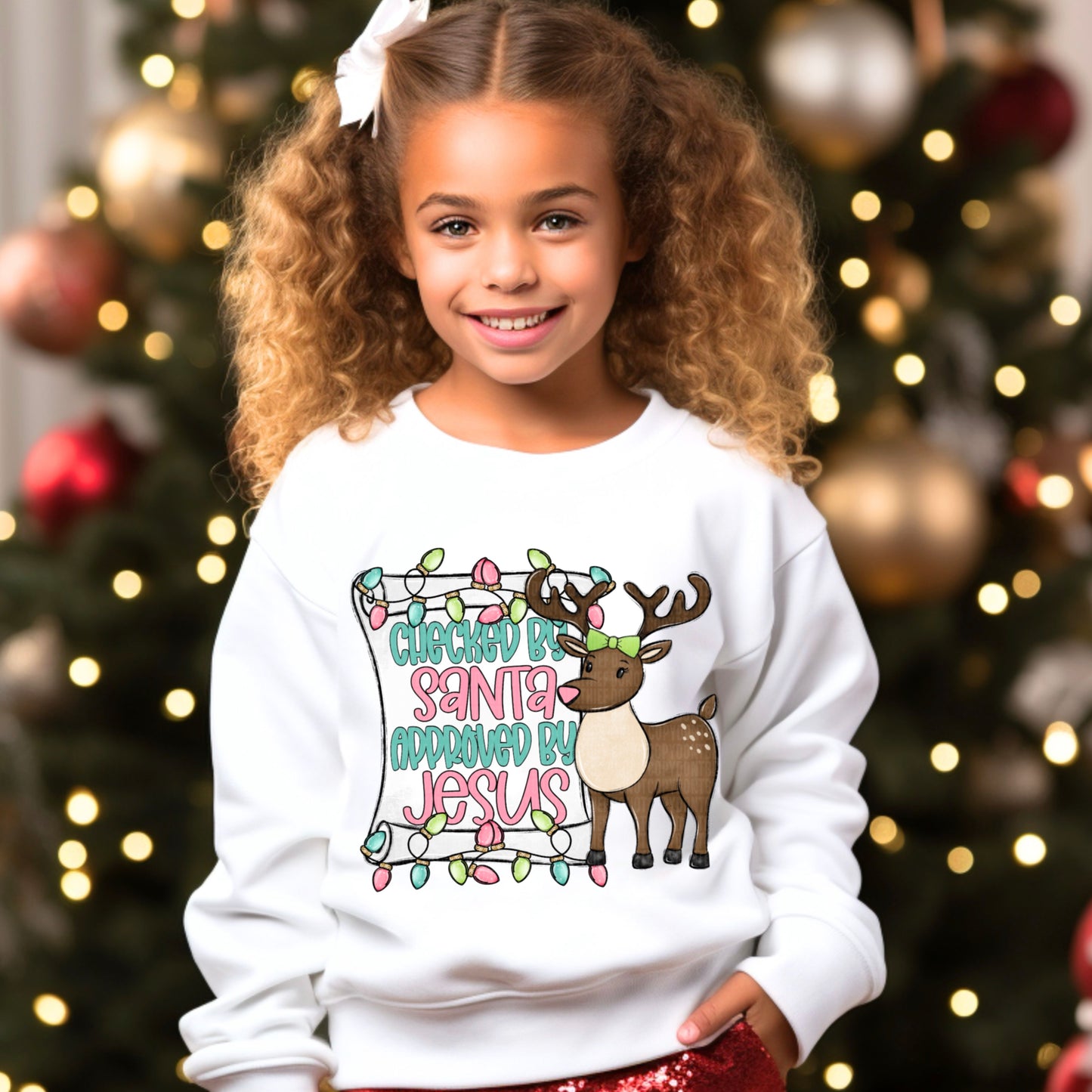 Checked By Santa Approved By Jesus DTF Transfer