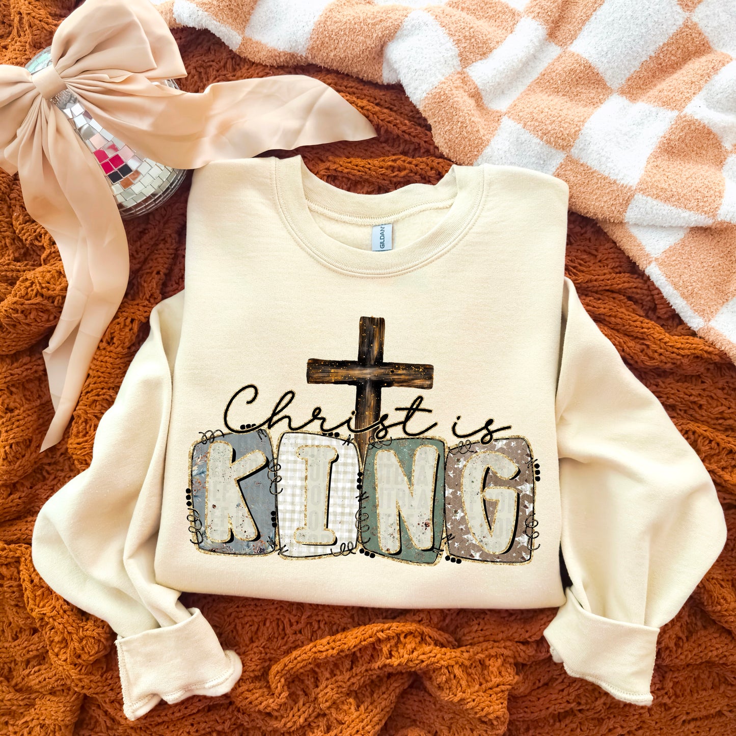 Christ Is King Cross DTF Transfer