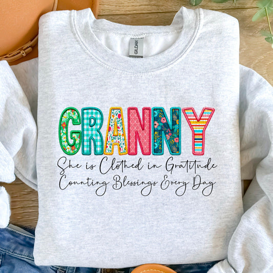 Granny Clothed In Gratitude DTF Transfer