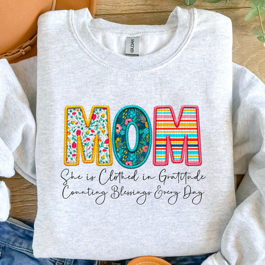 Mom Clothed In Gratitude DTF Transfer