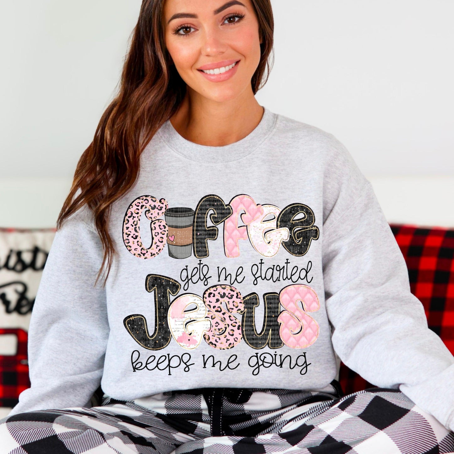 Coffee Gets Me Started DTF Transfer