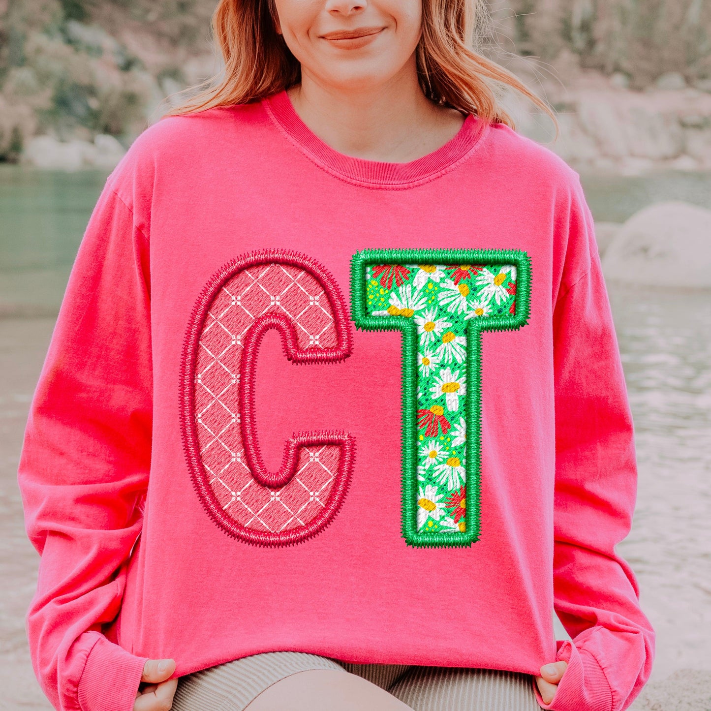 CT Spring Embroidery Faux DTF Transfer