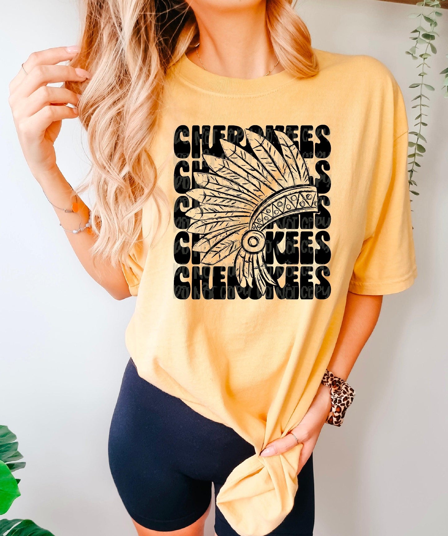 Stacked Cherokees Mascot DTF Transfer