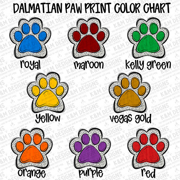 Dalmatian Paw Print Custom Name/Mascot DTF Transfer