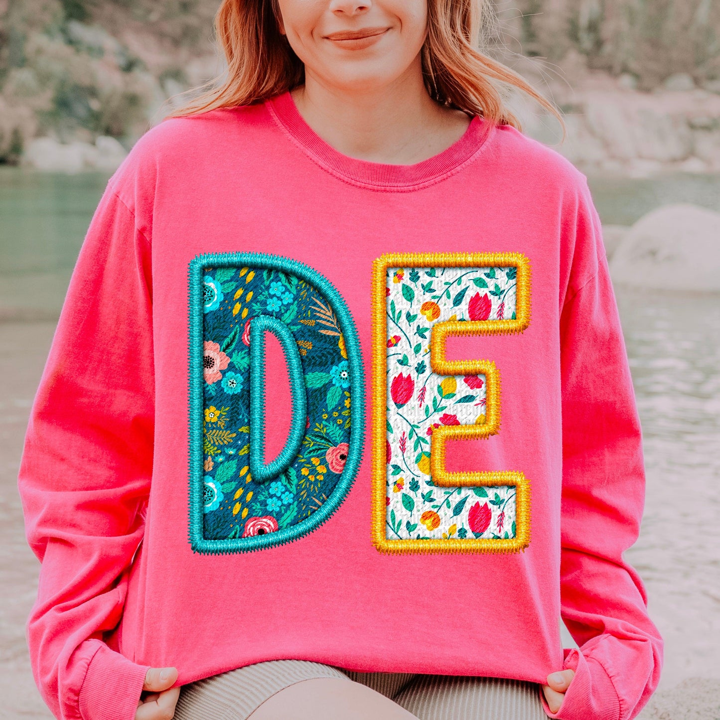 DE Spring Embroidery Faux DTF Transfer
