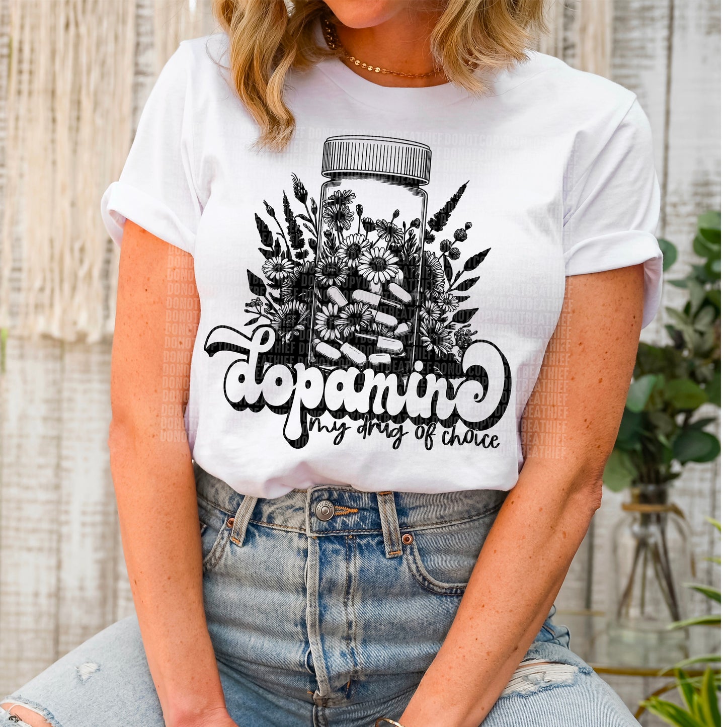Dopamine Black & White DTF Transfer