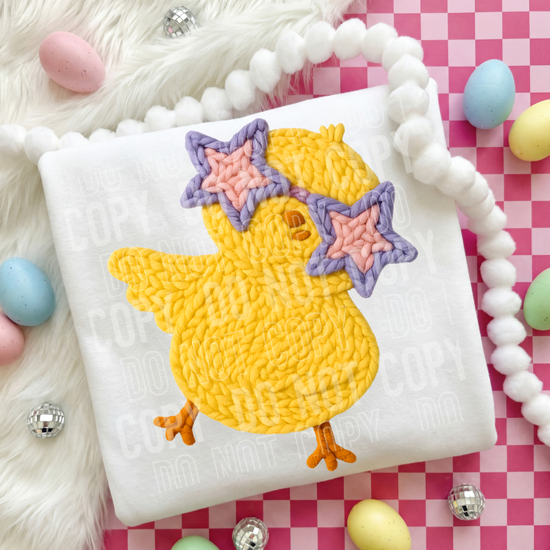 Easter Chick Yarn Faux DTF Transfer