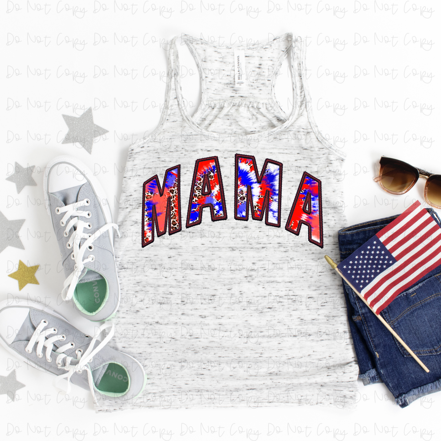 American Mama Faux Embroidery DTF Transfer