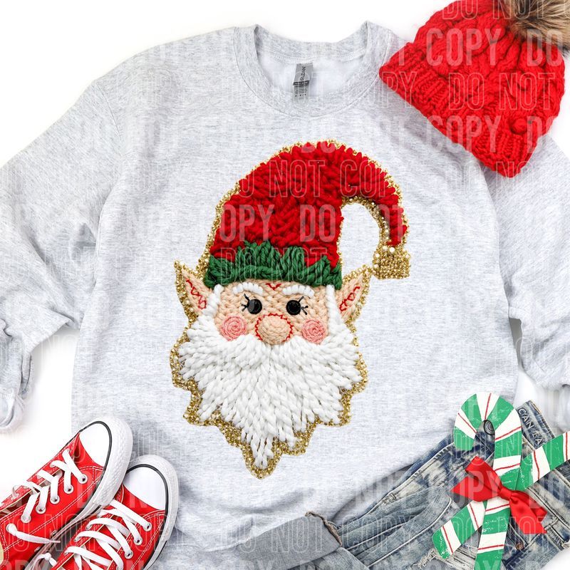 Elf Glitter Yarn Faux DTF Transfer