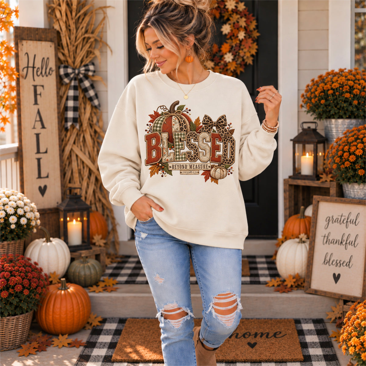 Ephesians 3:20 Blessed Pumpkin DTF Transfer