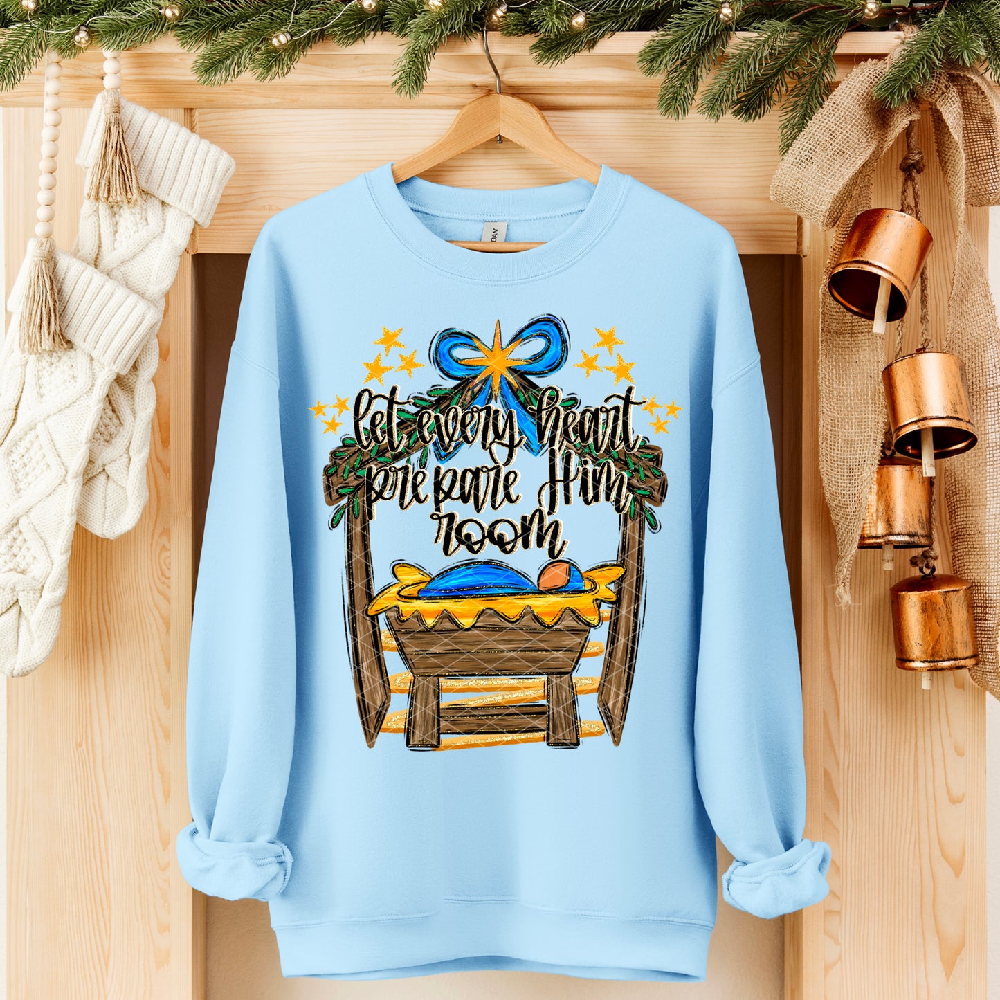 Let Every Heart Prepare Him Room Manger DTF Transfer