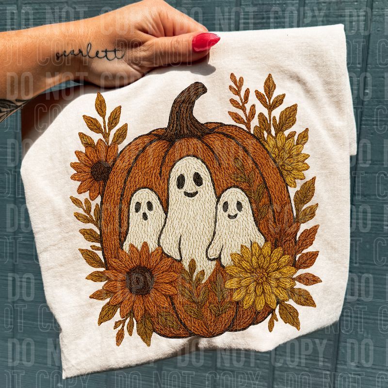 Fall Pumpkin Ghosts DTF Transfer