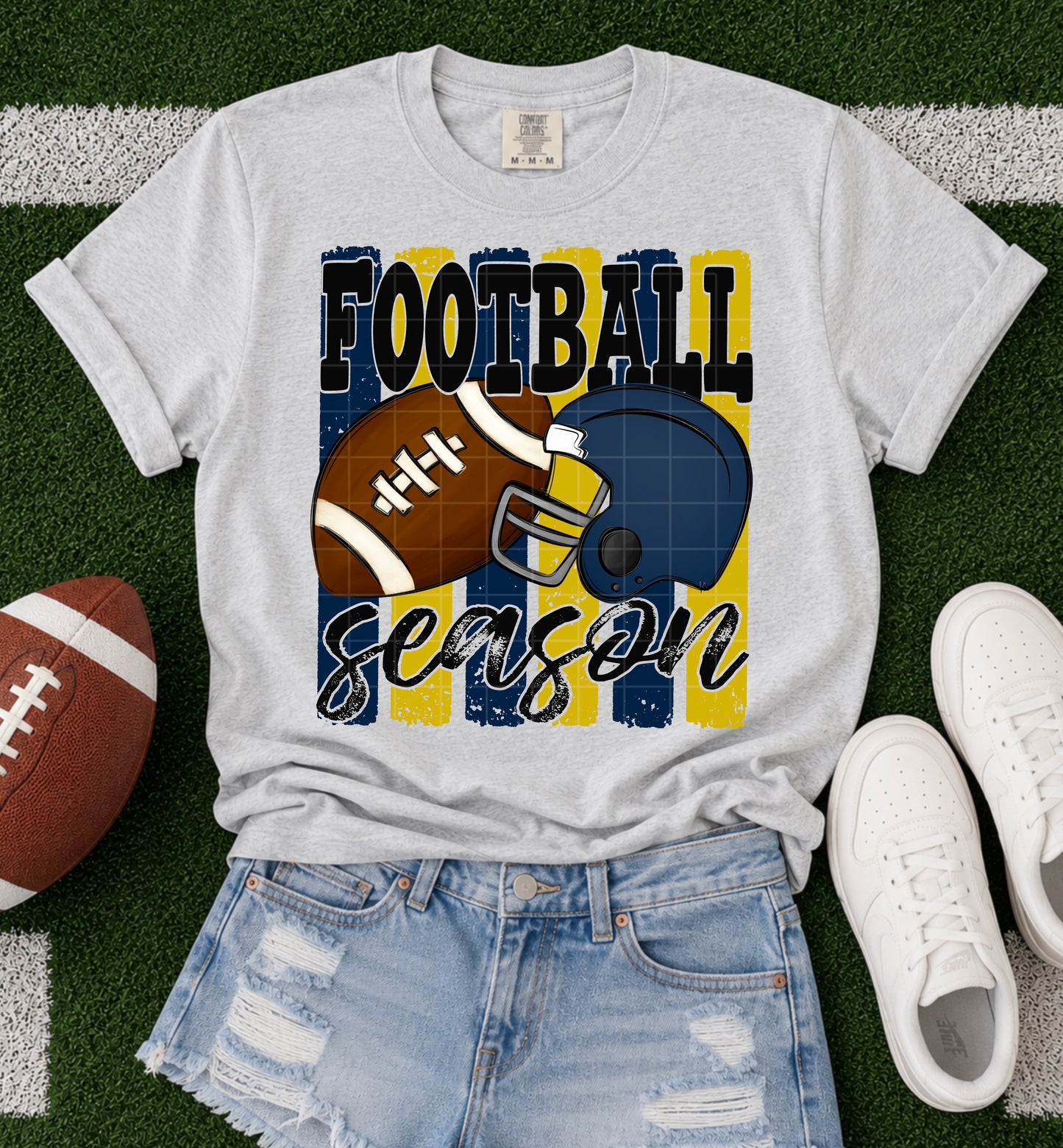Football Season Navy Gold DTF Transfer