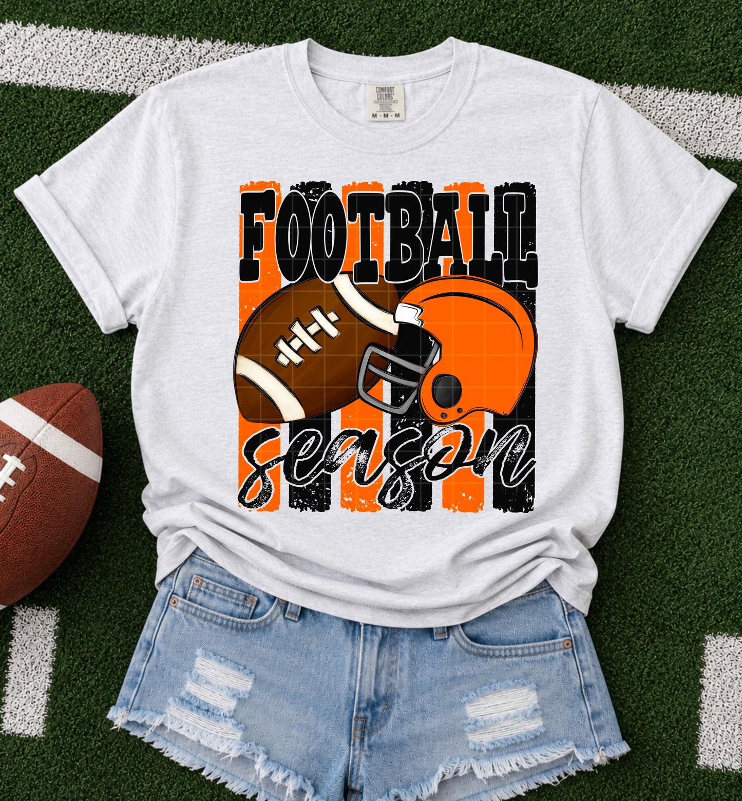 Football Season Black Orange DTF Transfer