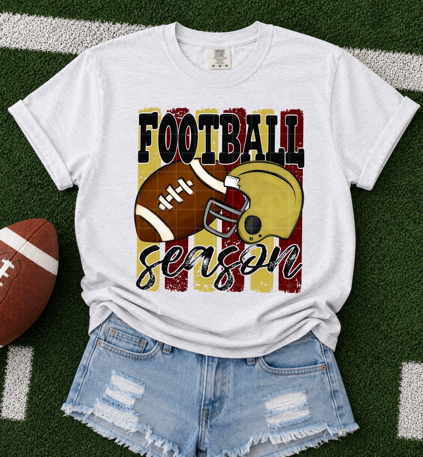 Football Season Maroon Old Gold DTF Transfer