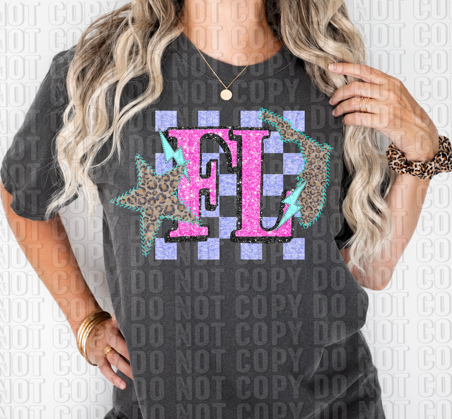 FL Cheetah And Glittery State DTF Transfer