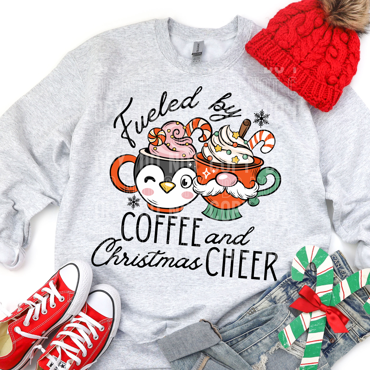 Fueled By Coffee And Christmas Cheer DTF Transfer