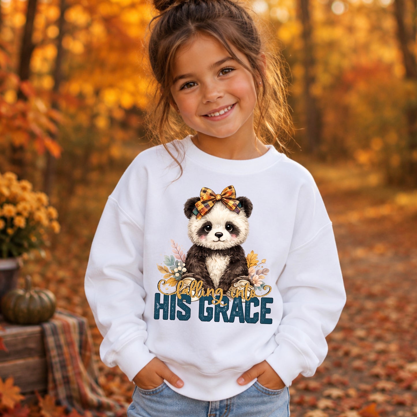 Falling Into His Grace Panda DTF Transfer