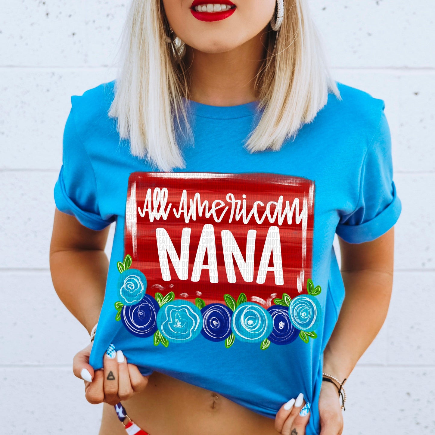 Nana Floral All American DTF Transfer