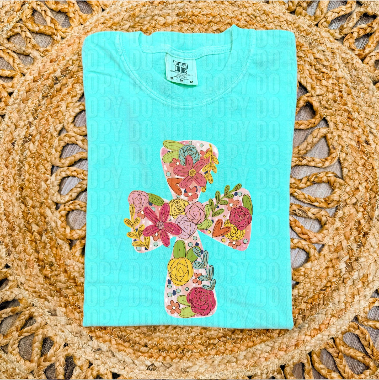 Floral Cross DTF Transfer