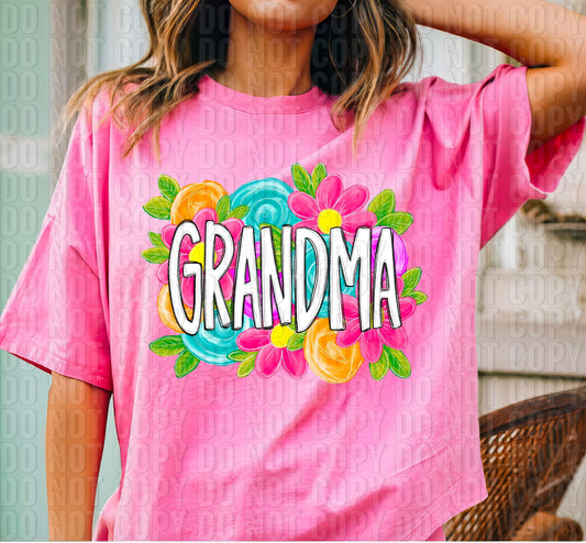Grandma Spring Floral DTF Transfer