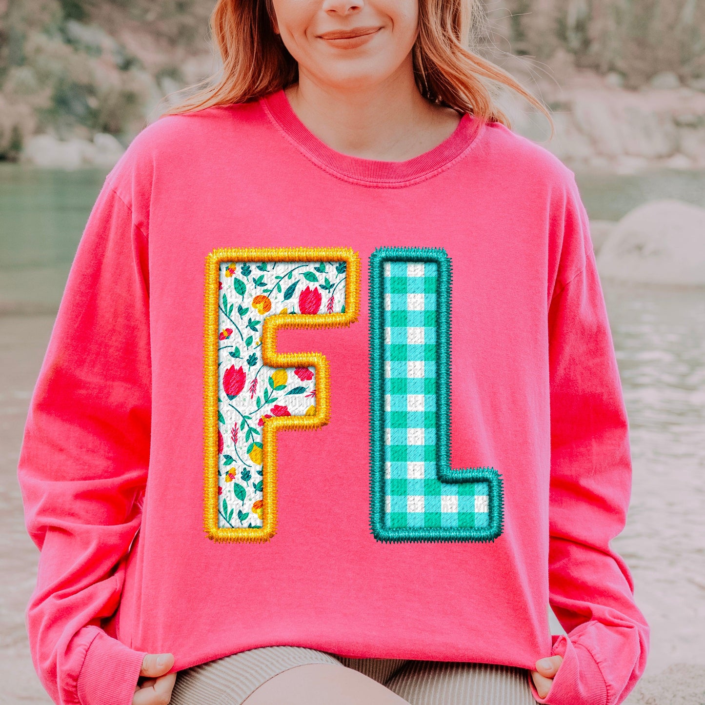 FL Spring Embroidery Faux DTF Transfer