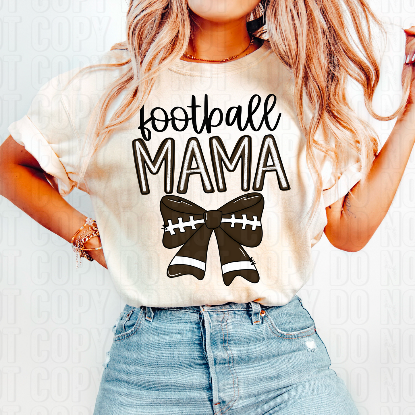 Football Mama Simple Bow DTF Transfer