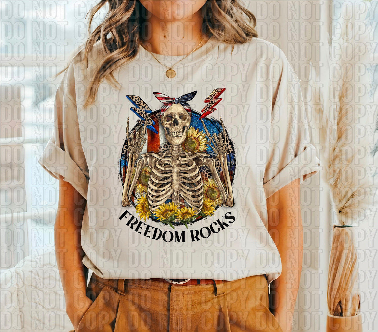 Freedom Rocks Skeleton DTF Transfer