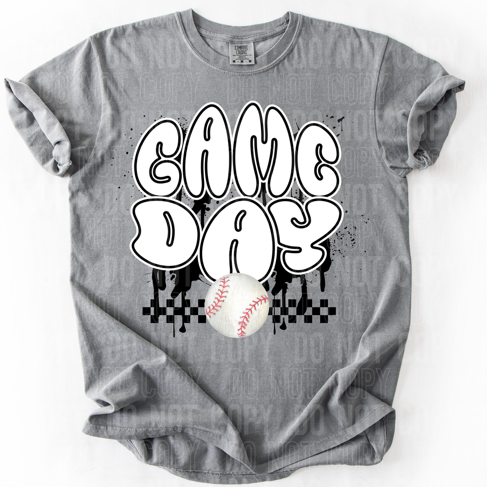 Game Day Baseball Splatter DTF Transfer