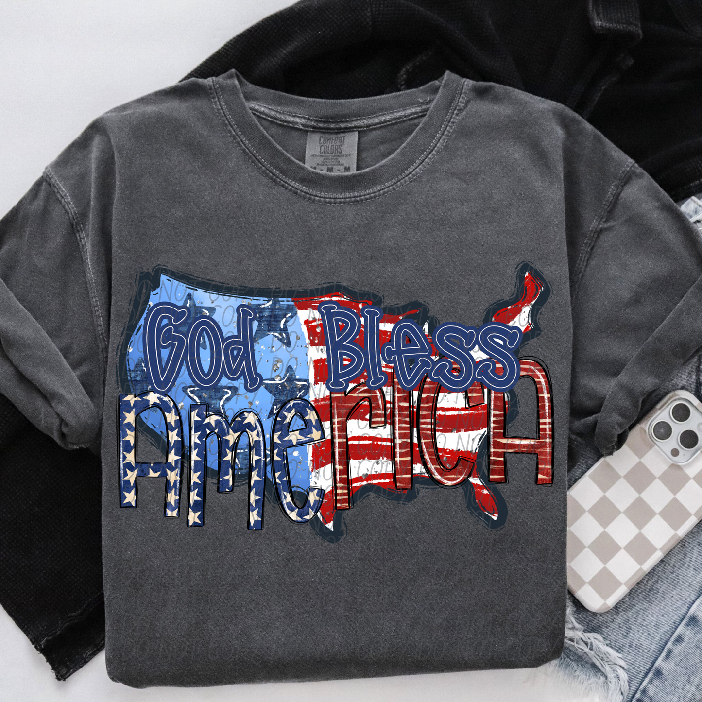 God Bless America DTF Transfer