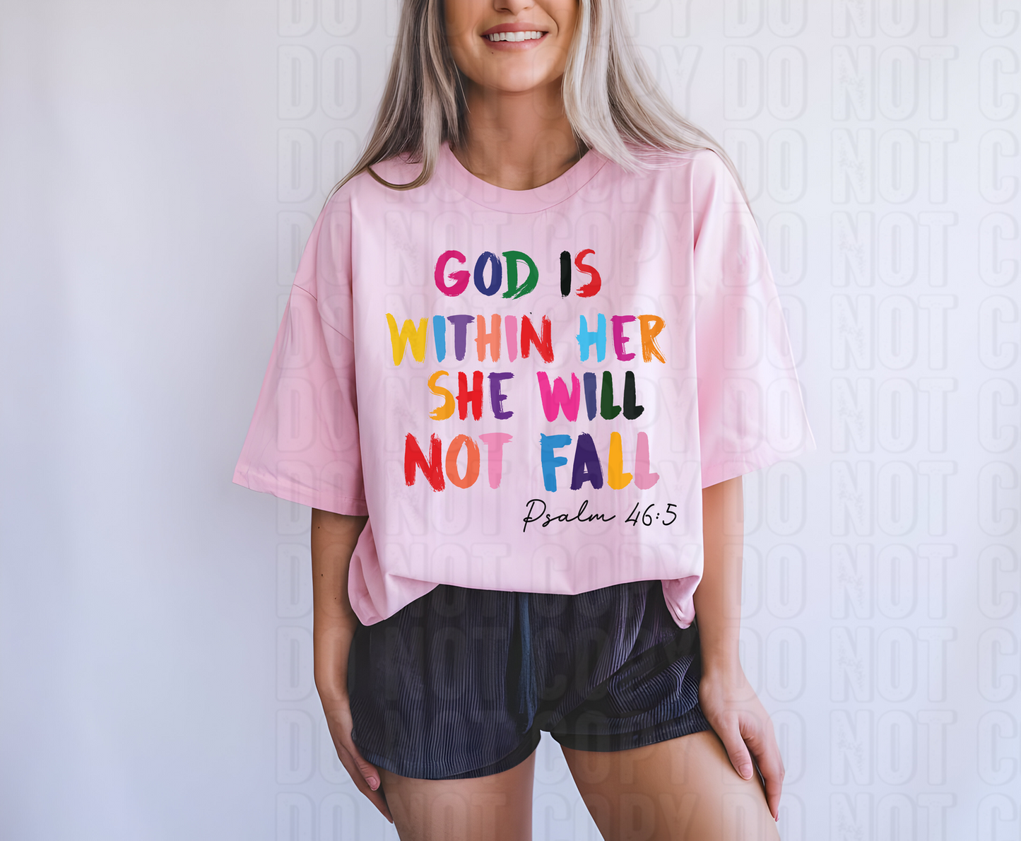 God Is Within Her She Will Not Fail DTF Transfer