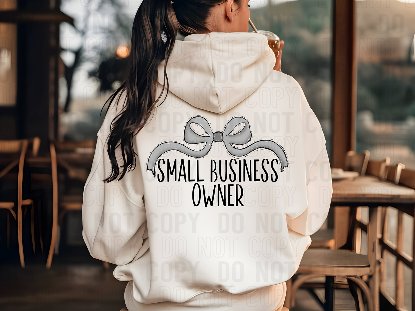 Small Business Owner Wide Bow DTF Transfer