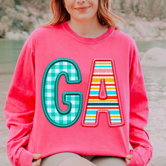 GA Spring Embroidery Faux DTF Transfer