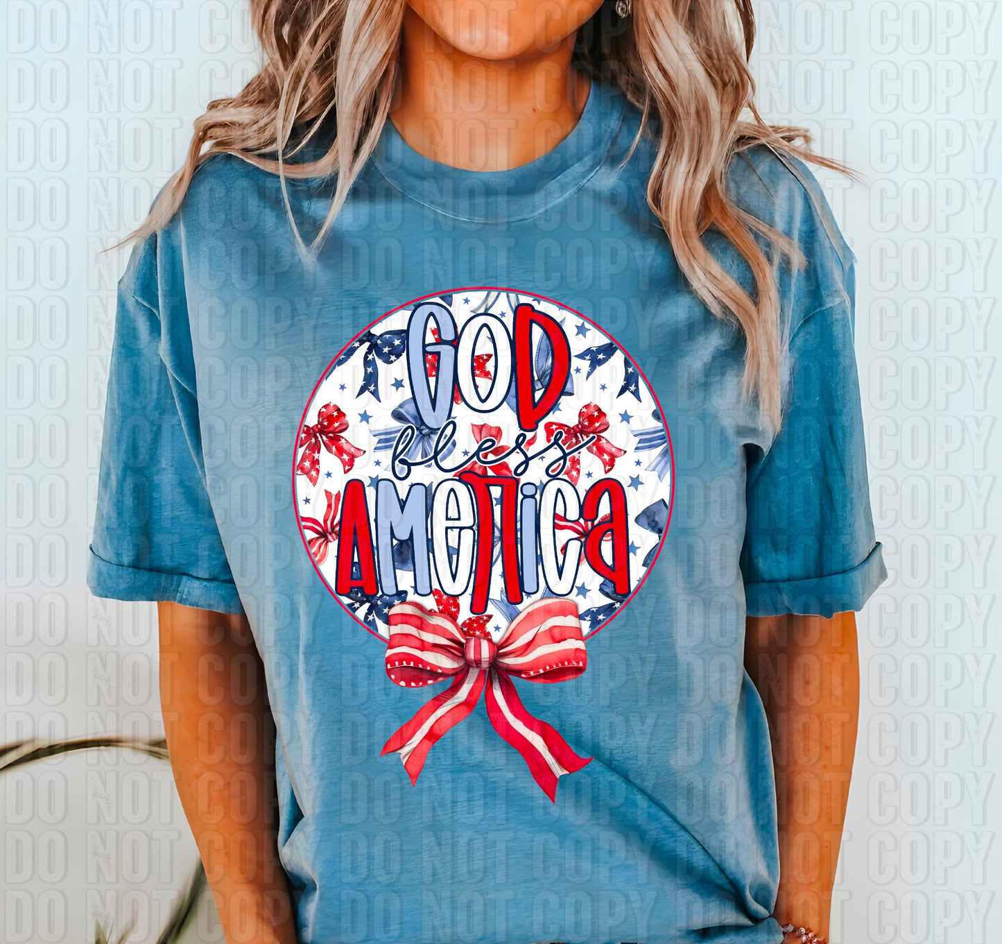 God Bless America Coquette Circle DTF Transfer