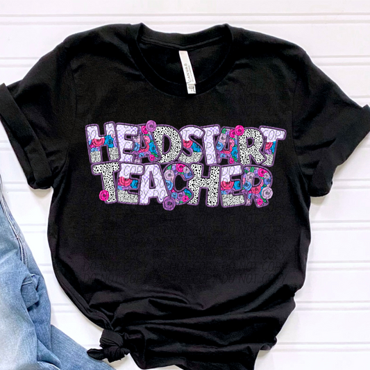 Headstart Teacher Pretty In Purple DTF Transfer