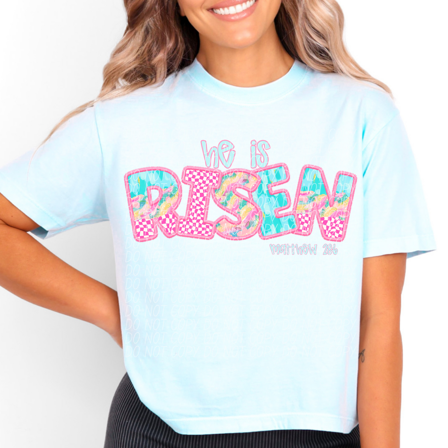 He Is Risen Spring Faux DTF Transfer