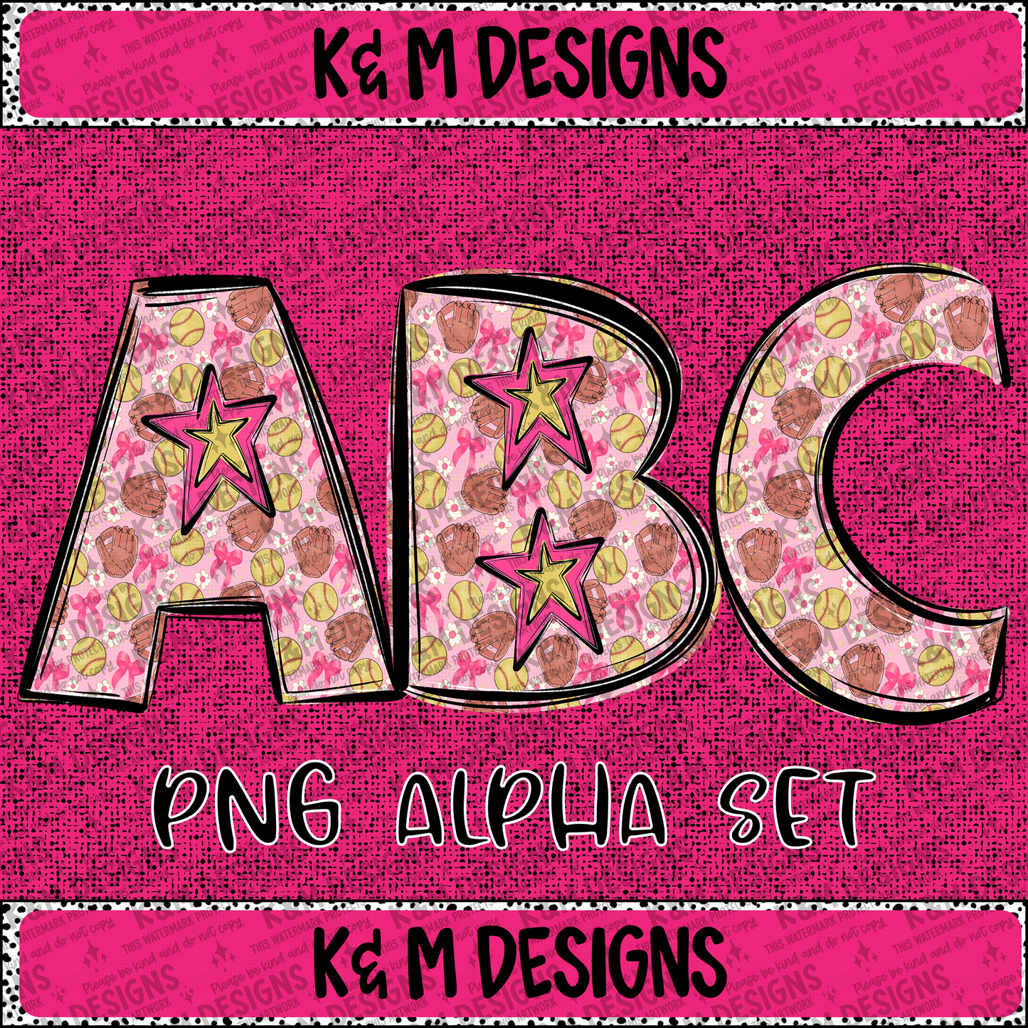 Softball Things Alpha PNG Set Digital Download