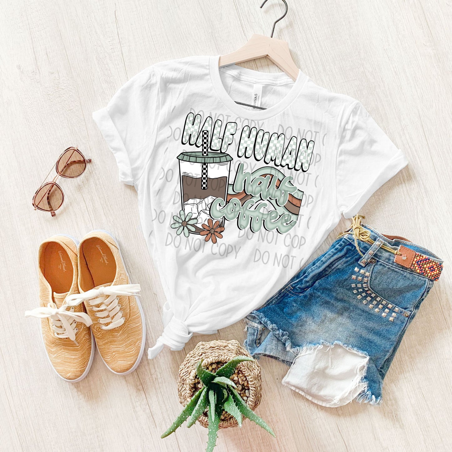 Half Human Half Coffee DTF Transfer