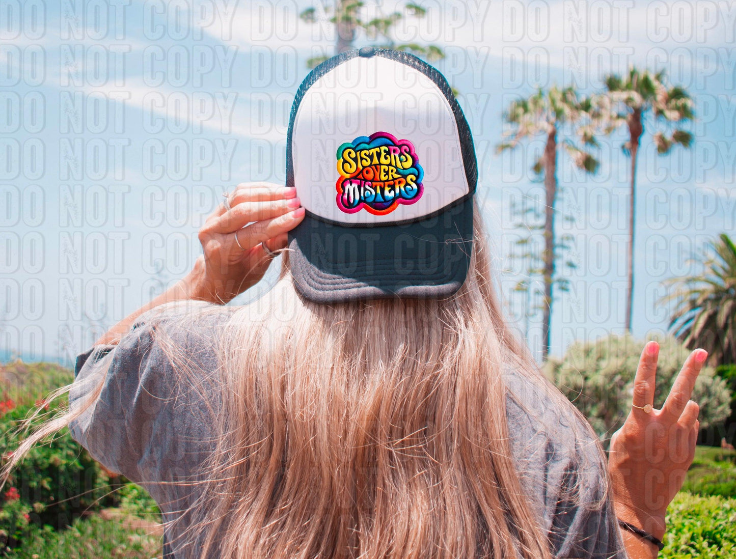 Sisters Over Misters Hat Patch DTF Transfer
