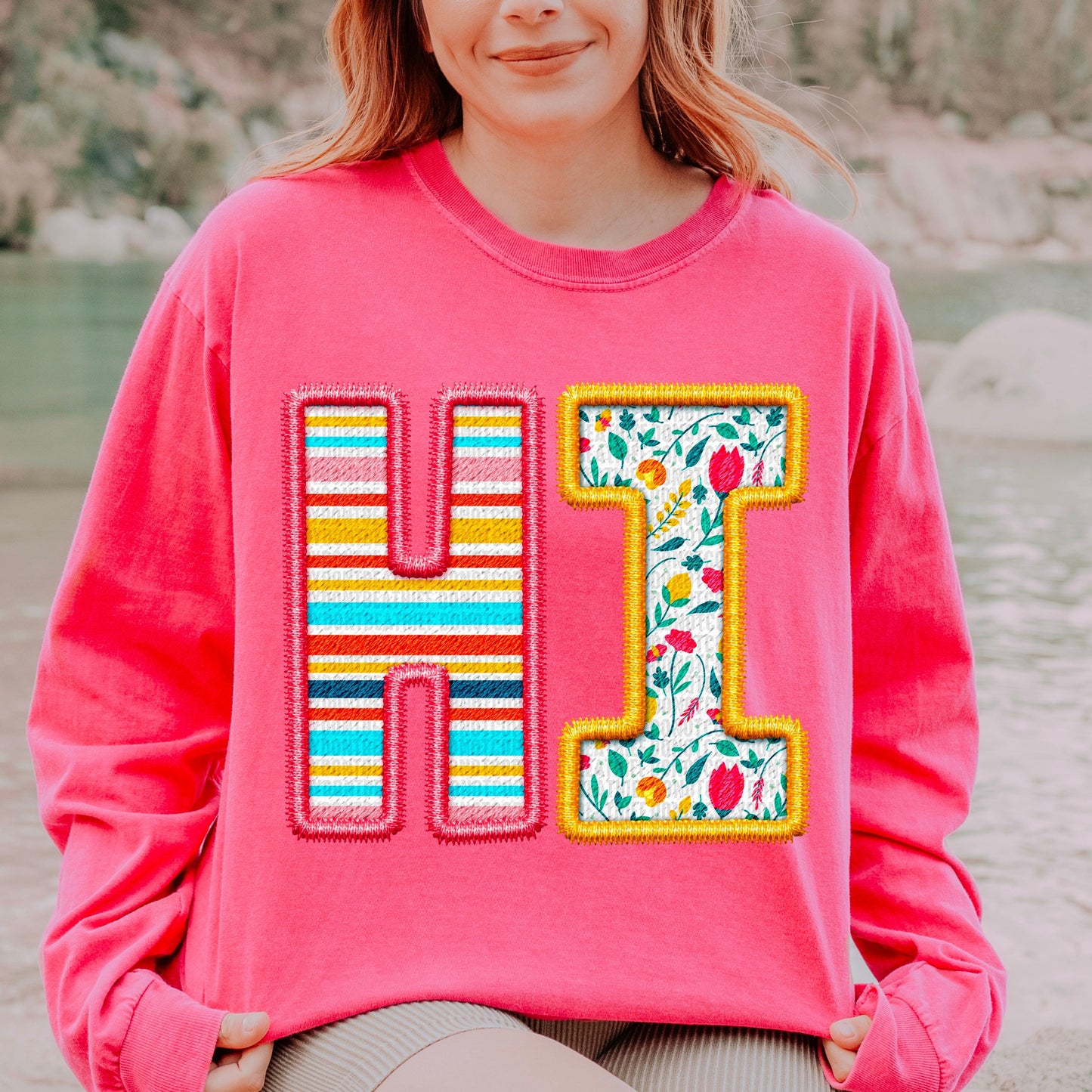 HI Spring Embroidery Faux DTF Transfer