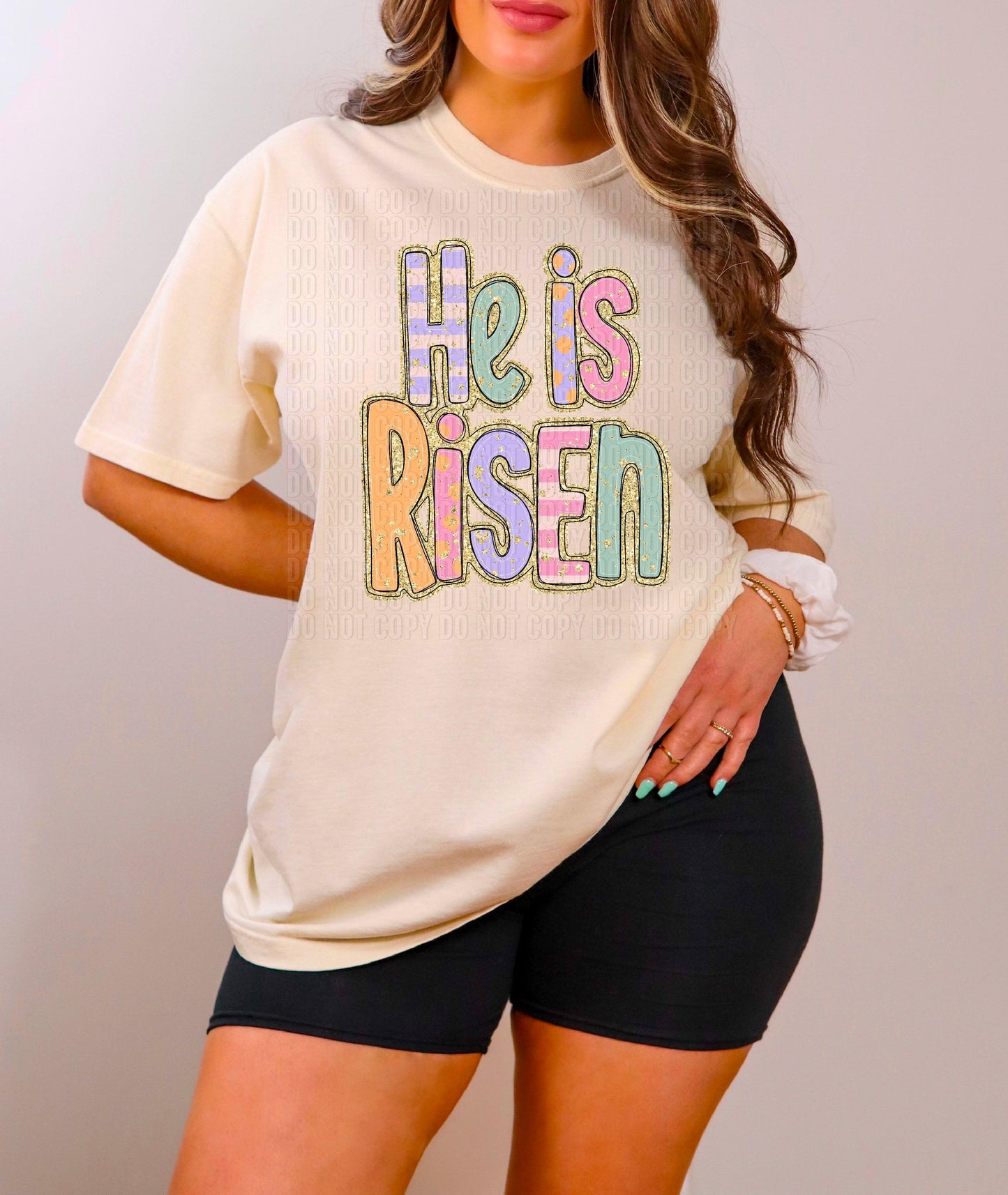 He Is Risen Gold Outline DTF Transfer