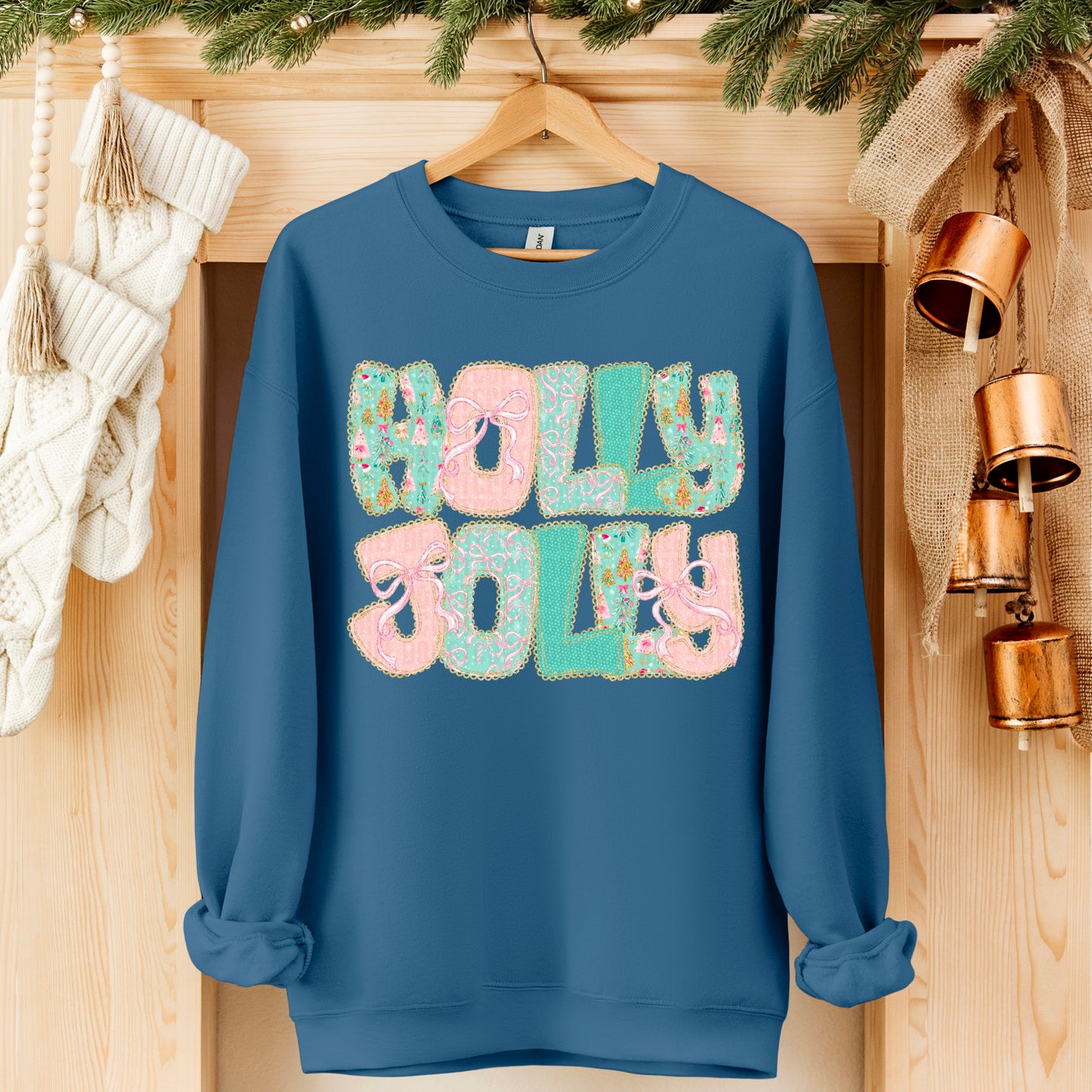 Holly Jolly Pastel Colors DTF Transfer